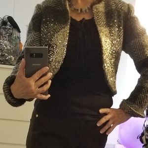 Bolero style plaid tweed jacket by True Meaning - size 4